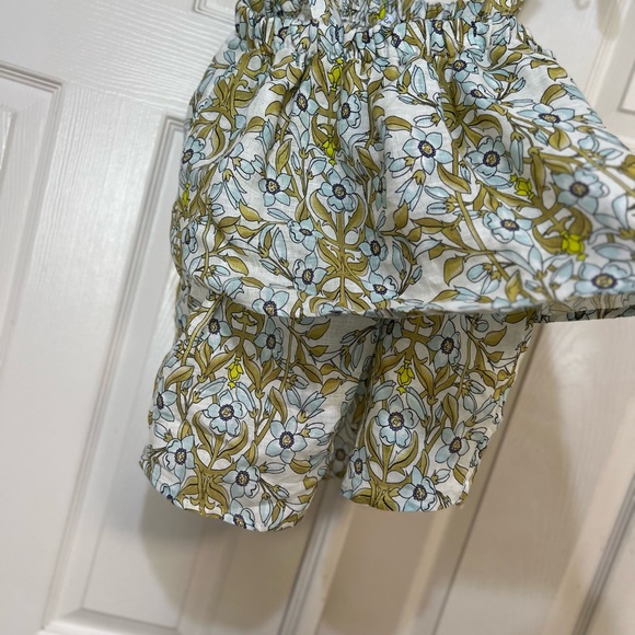 Made in Italy Colorful Floral 100% Linen Ruffle Adjustable Tie Strap Beach Top M - Picture 5 of 10